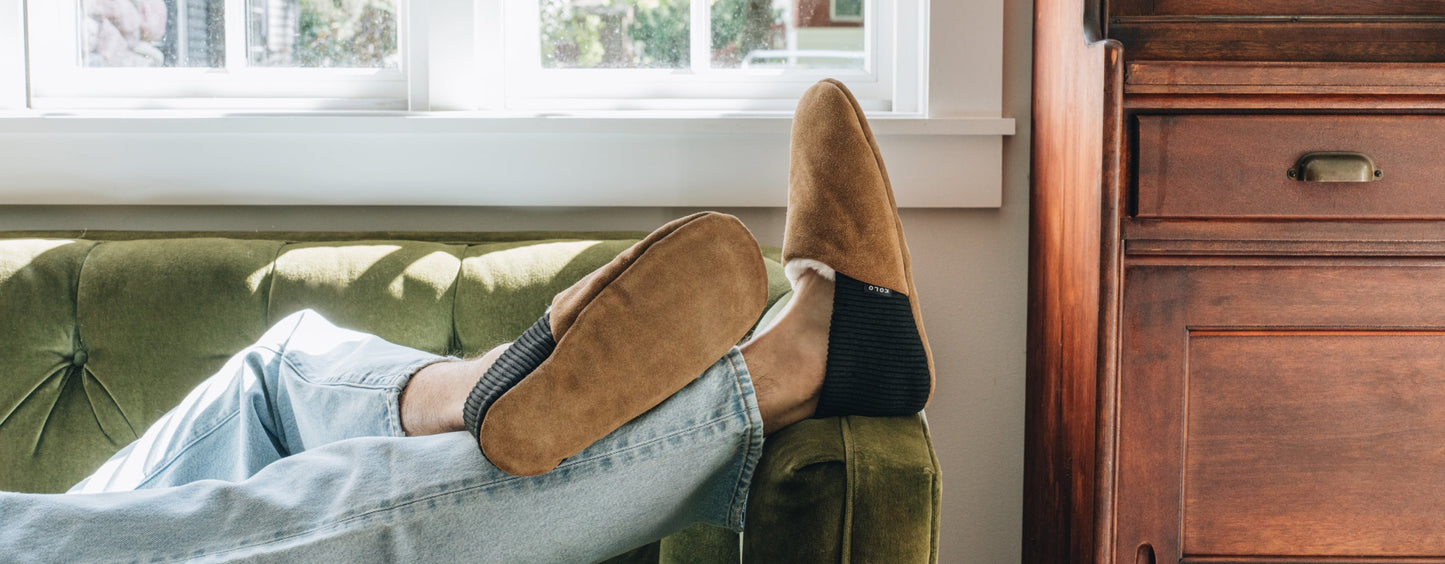 Suede Leather House Shoes